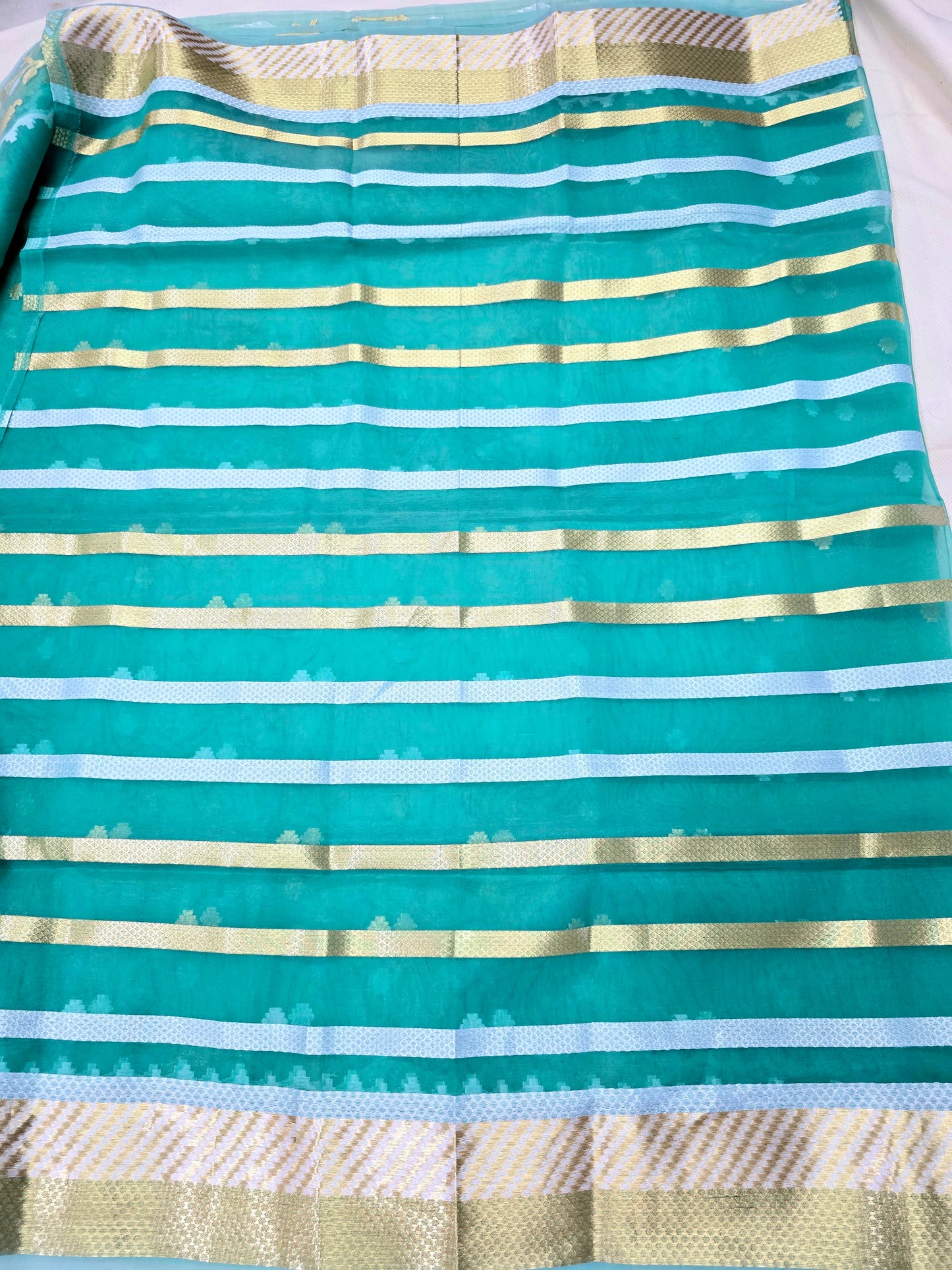 Green Muslin Jamdani saree