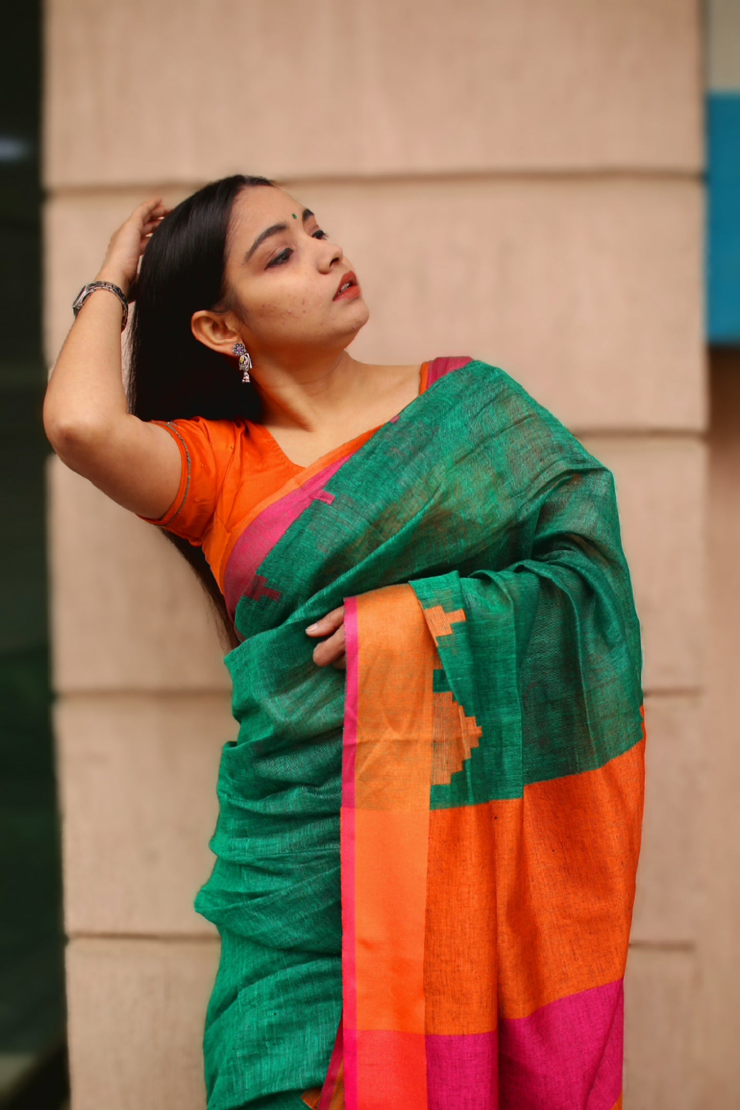 Pure linen by linen saree from Bhagalpur