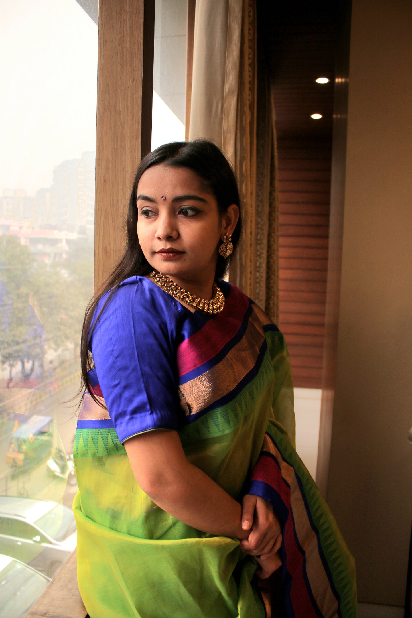 Green Mangalagiri pattu saree