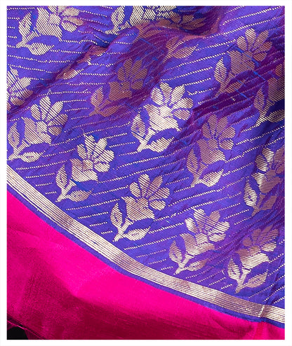 Pink and blue pure chattisgarh raw silk