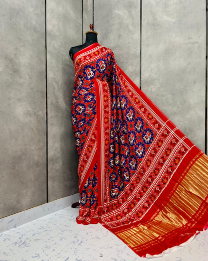 Red Colour Patola Print Modal Silk Saree