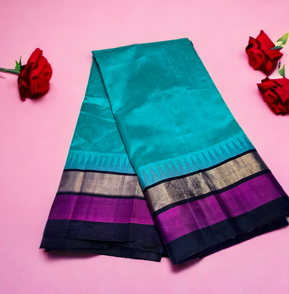 Blue Mangalagiri pattu saree