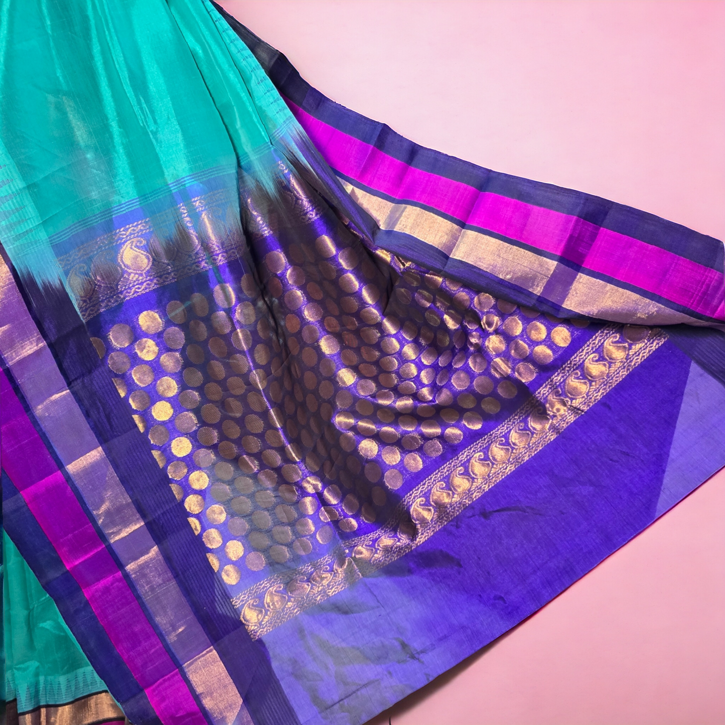 Blue Mangalagiri pattu saree