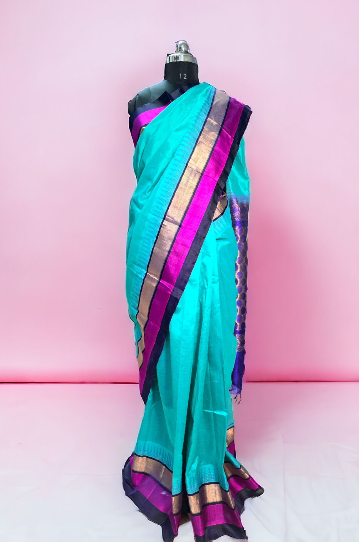 Blue Mangalagiri pattu saree