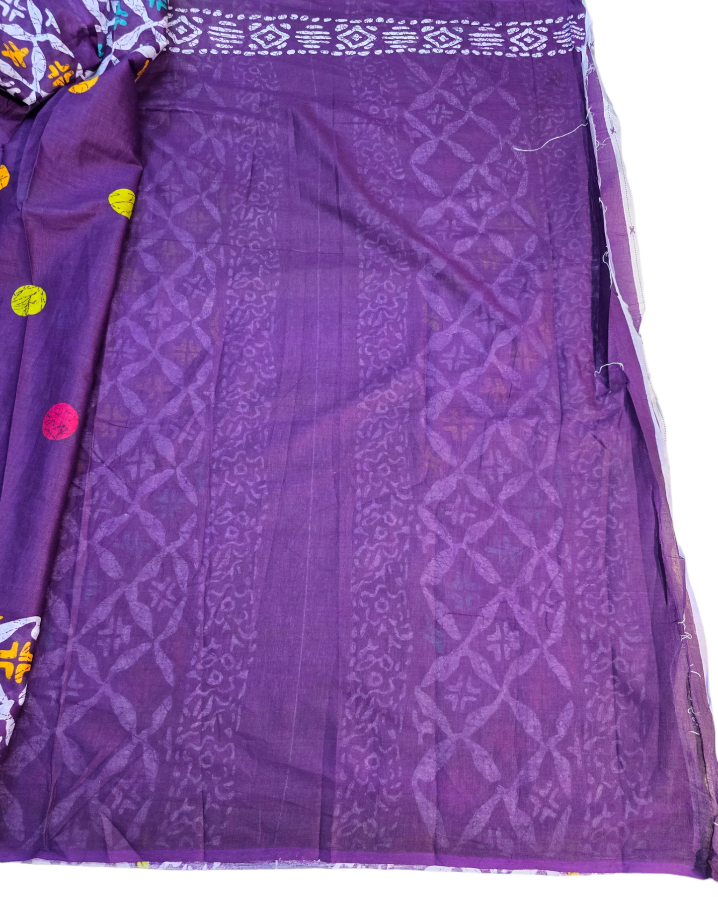 Purple soft cotton printed saree